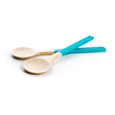 Spun Bamboo Handmade Salad Servers | Turkoise