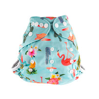 Little Genie | Reusable Bamboo Charcoal | Pocket Nappy | Flamingo