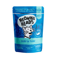 Meowing Heads | Surf &amp; Turf | 100% Natural Wet Cat Food Pouch | 100g