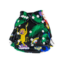 Little Genie | Reusable Bamboo Charcoal | Pocket Nappy | Monkey Banana